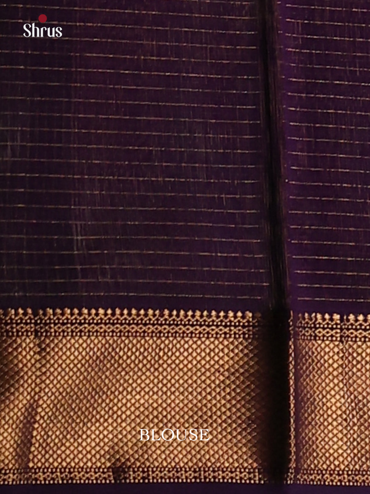 Dark Green with Violet - Maheshwari silkcotton Saree - Shop on Shrus.com