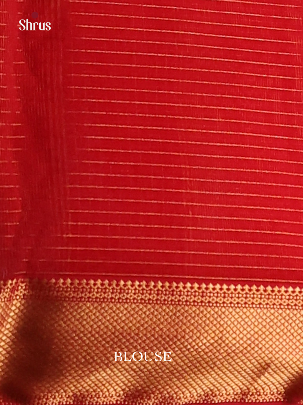 Red(Single tone)- Maheshwari silkcotton Saree - Shop on Shrus.com