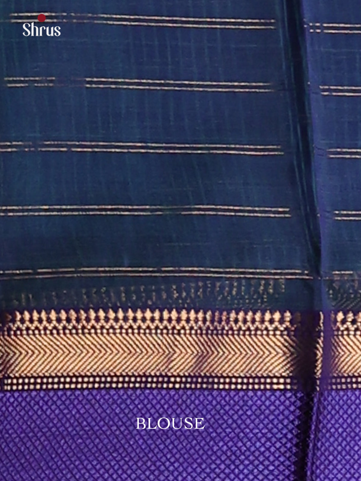 Teal & Blue- Maheshwari silkcotton Saree - Shop on Shrus.com