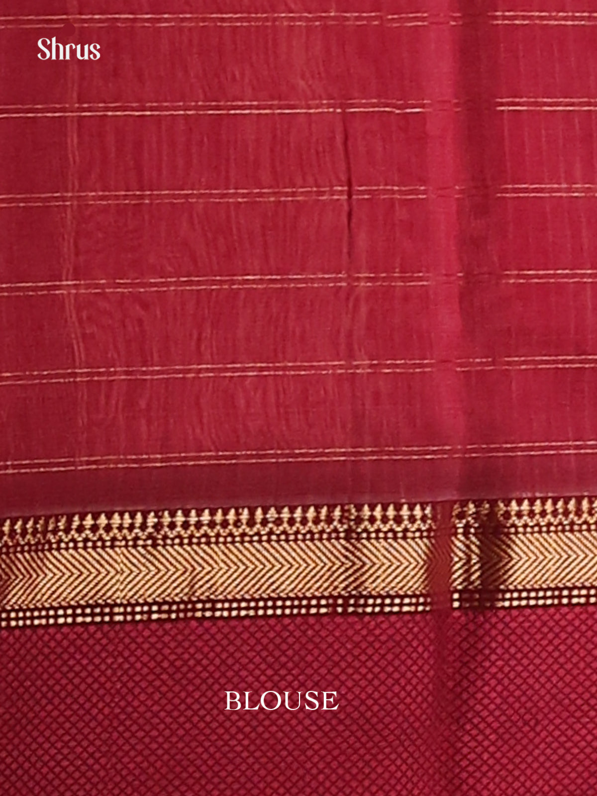 Dusty Pink with Maroon - Maheshwari silkcotton Saree - Shop on Shrus.com