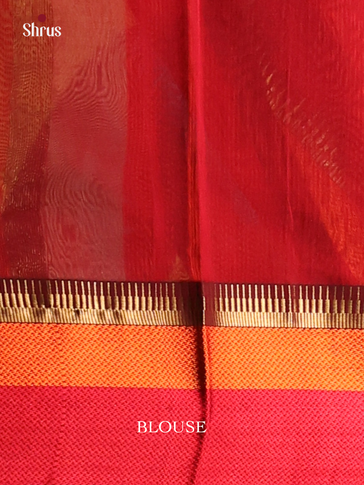 Grey with Red- Maheshwari silkcotton Saree - Shop on Shrus.com