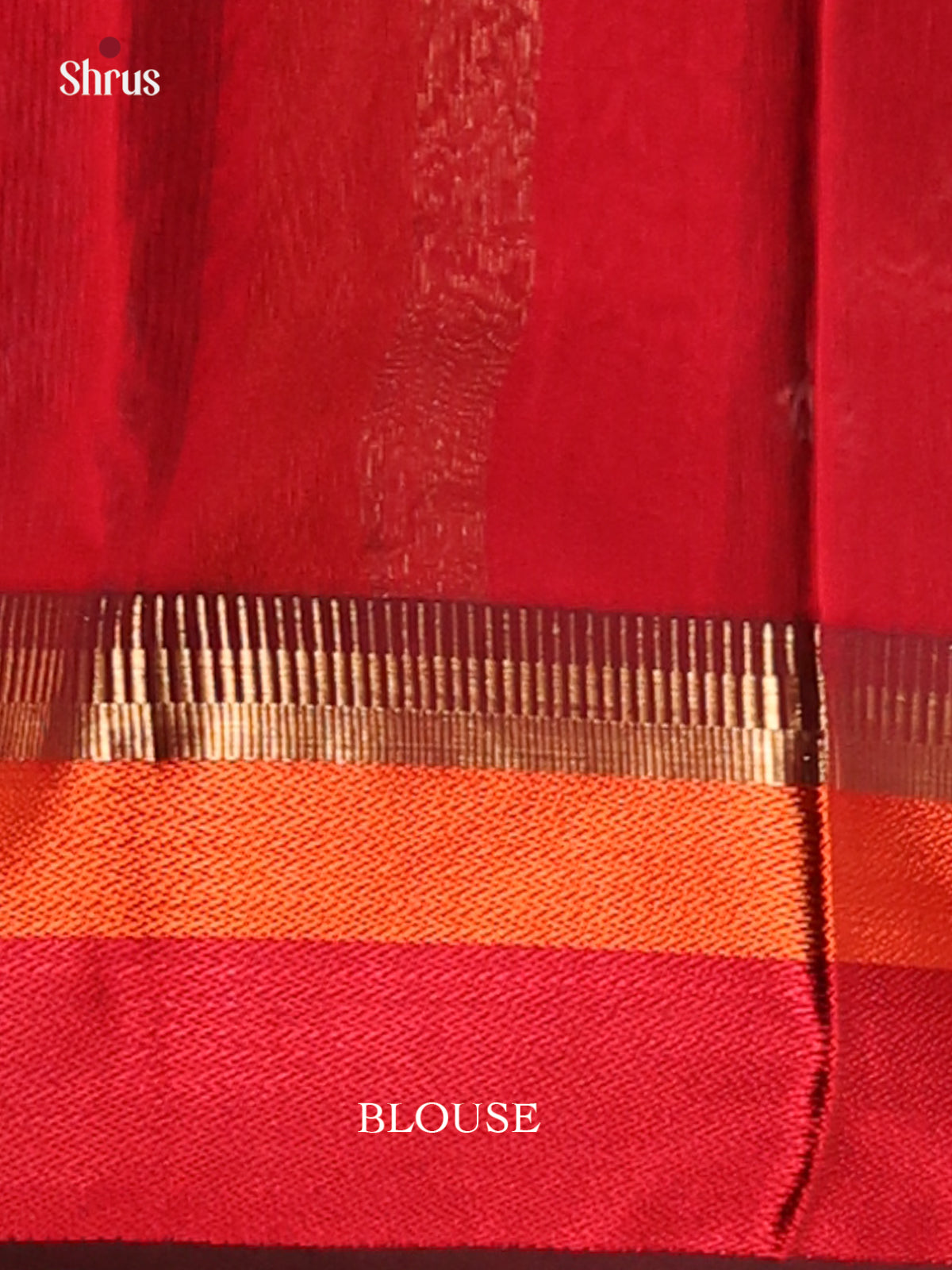Blue with Red - Maheshwari silkcotton Saree - Shop on Shrus.com