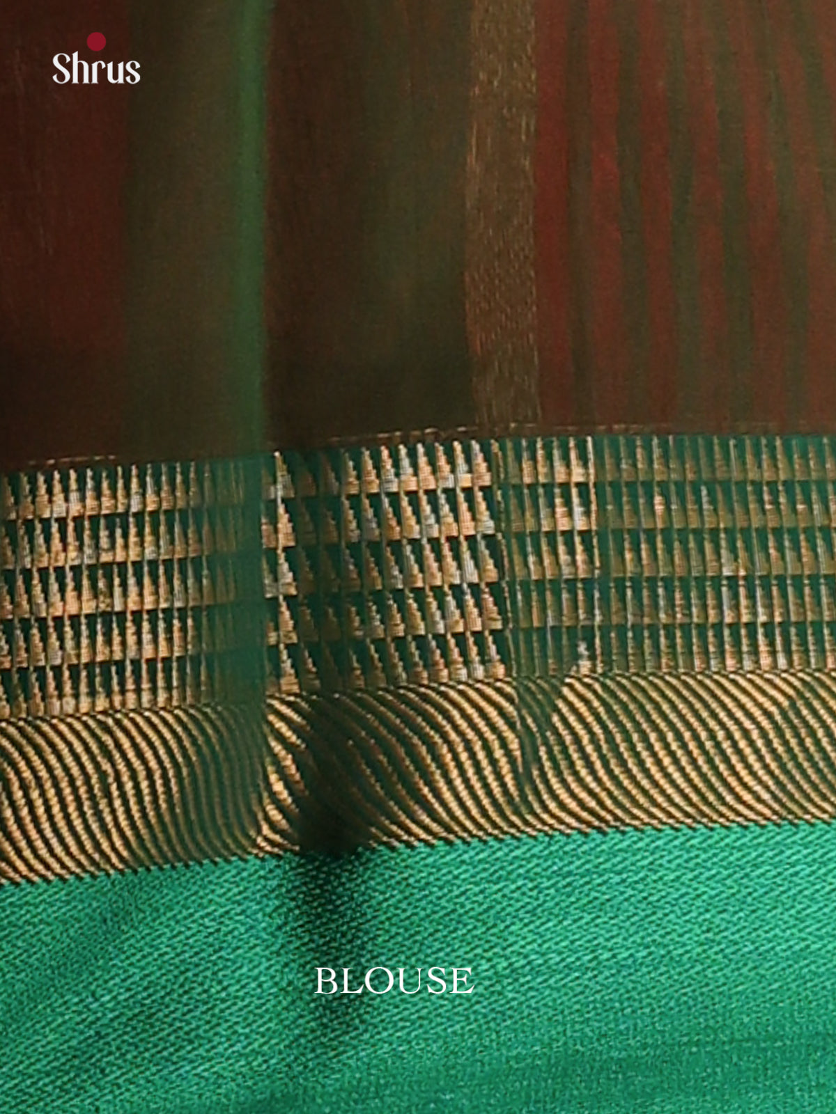 Red with Green- Maheshwari silkcotton Saree - Shop on Shrus.com