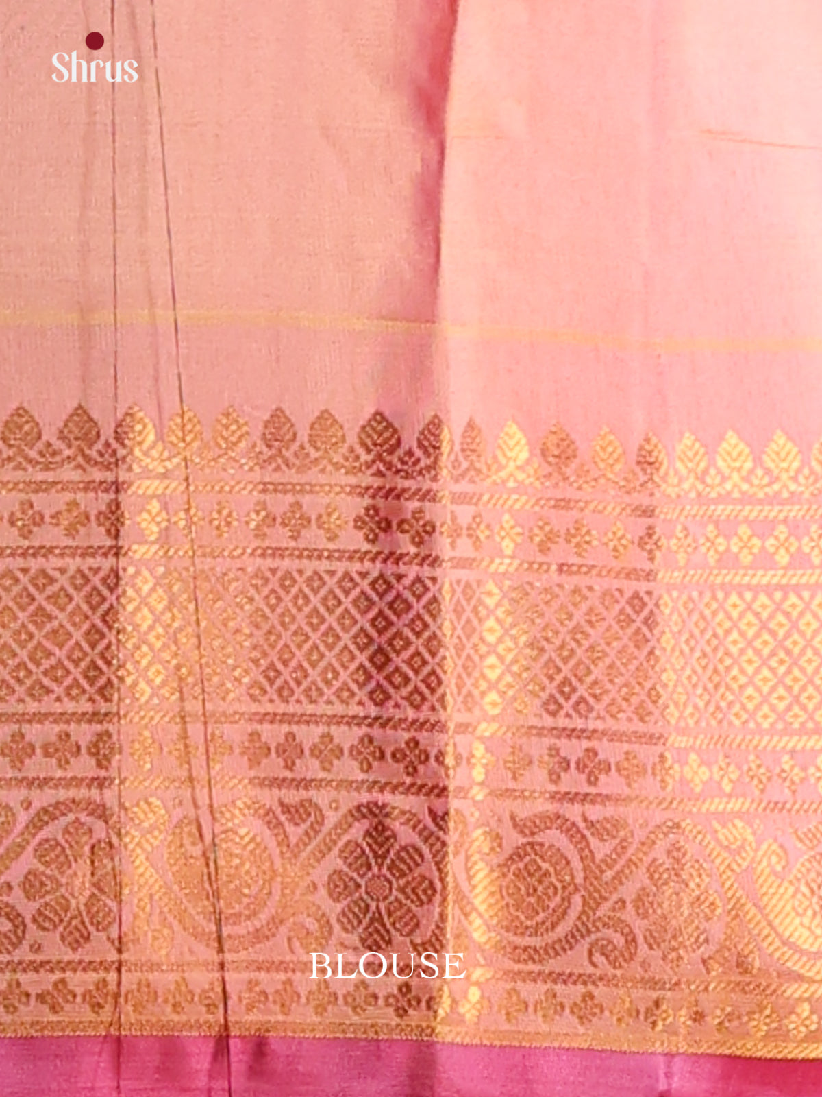 Gorgeous Violet Gadwal silk Saree with gold zari buttas, floral vines & contrast border-1