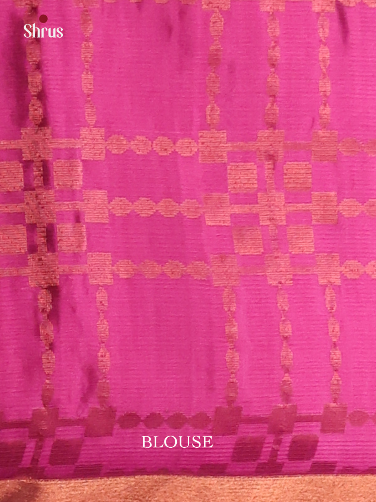 Deep Pink Monochrome Soft Silk Saree with zari stripes , self checkered pallu - Shop on Shrus.com