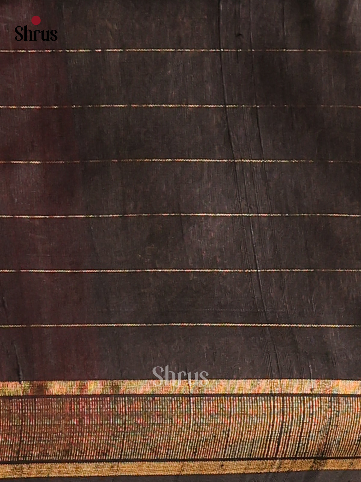 Rich Red Raw Silk Saree with gold zari checks , contrast Black floral bocade pallu -1