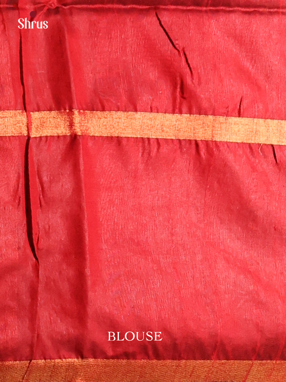 Elegant Red Raw Silk Saree with golden buttas , self floral nestling brocade pallu -1