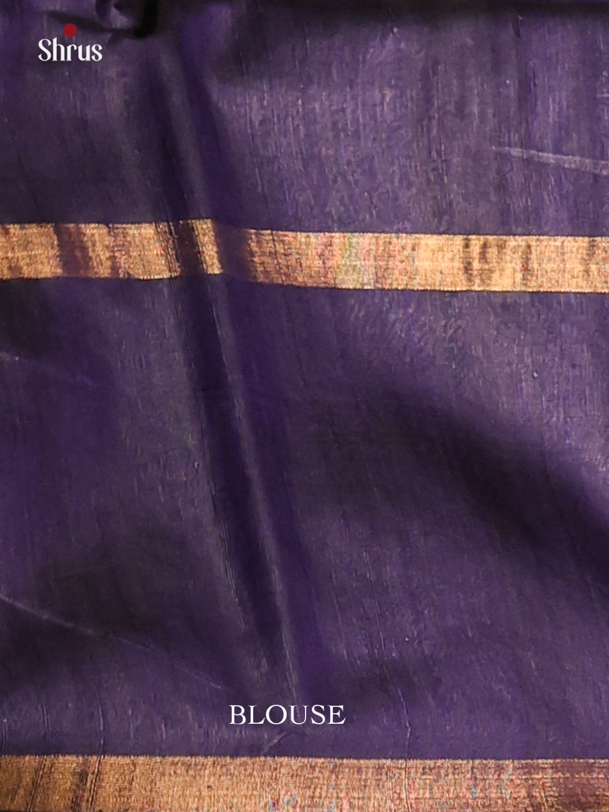 Vibrant Blue Monochrome Raw Silk Saree with gold zari floral buttas , self brocade pallu - Shop on Shrus.com