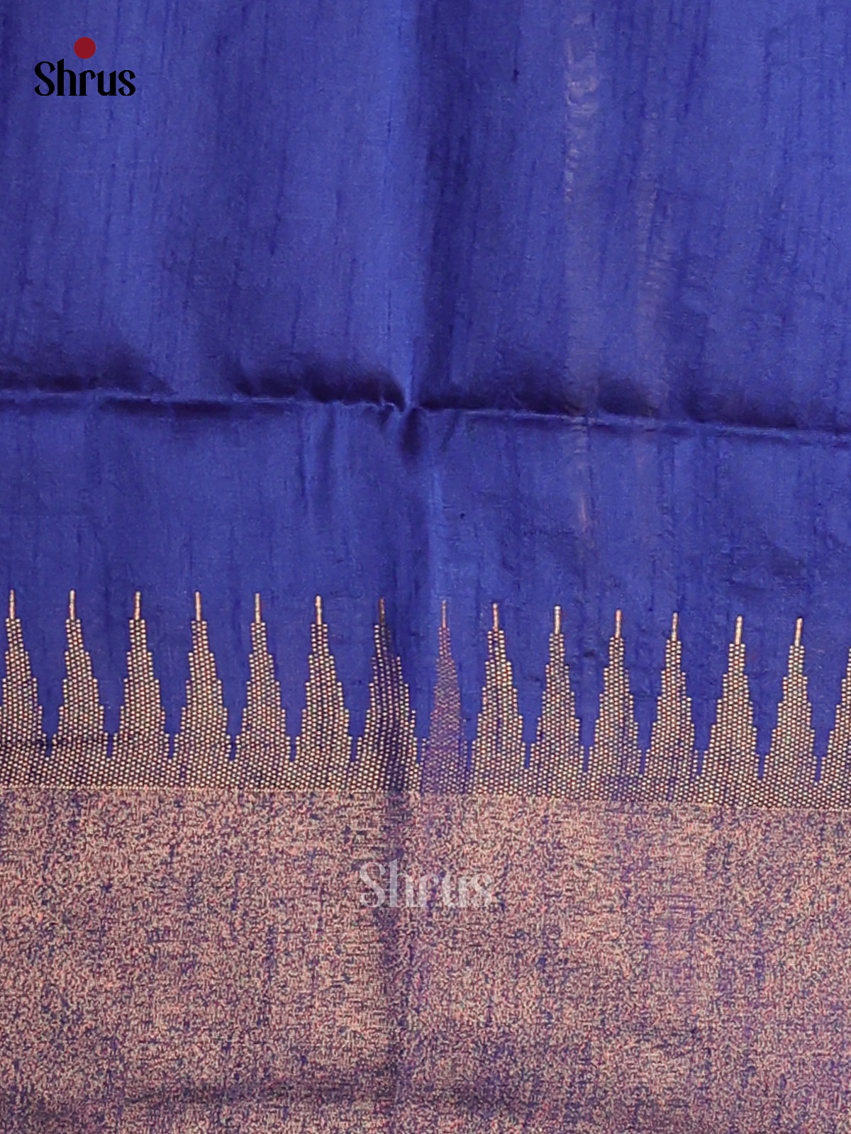 Violet with Blue- semi raw silk Saree - Shop on Shrus.com