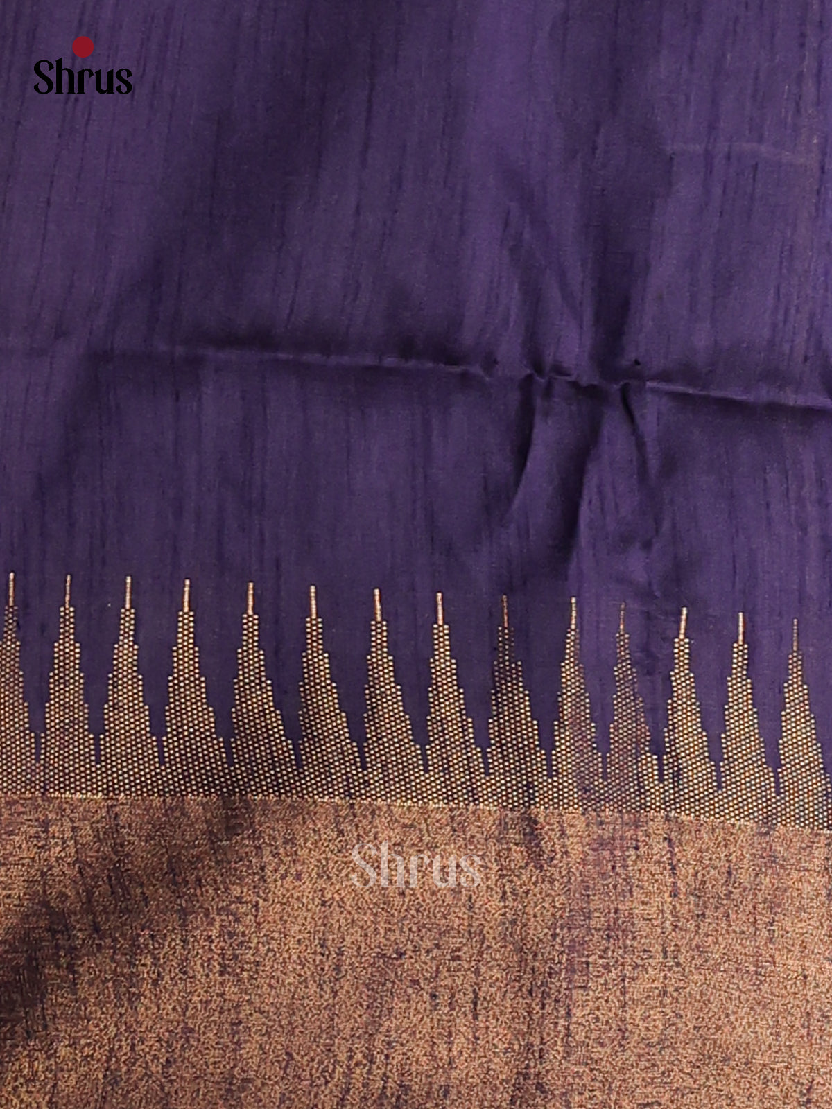 Rama Blue with Blue- semi raw silk Saree - Shop on Shrus.com