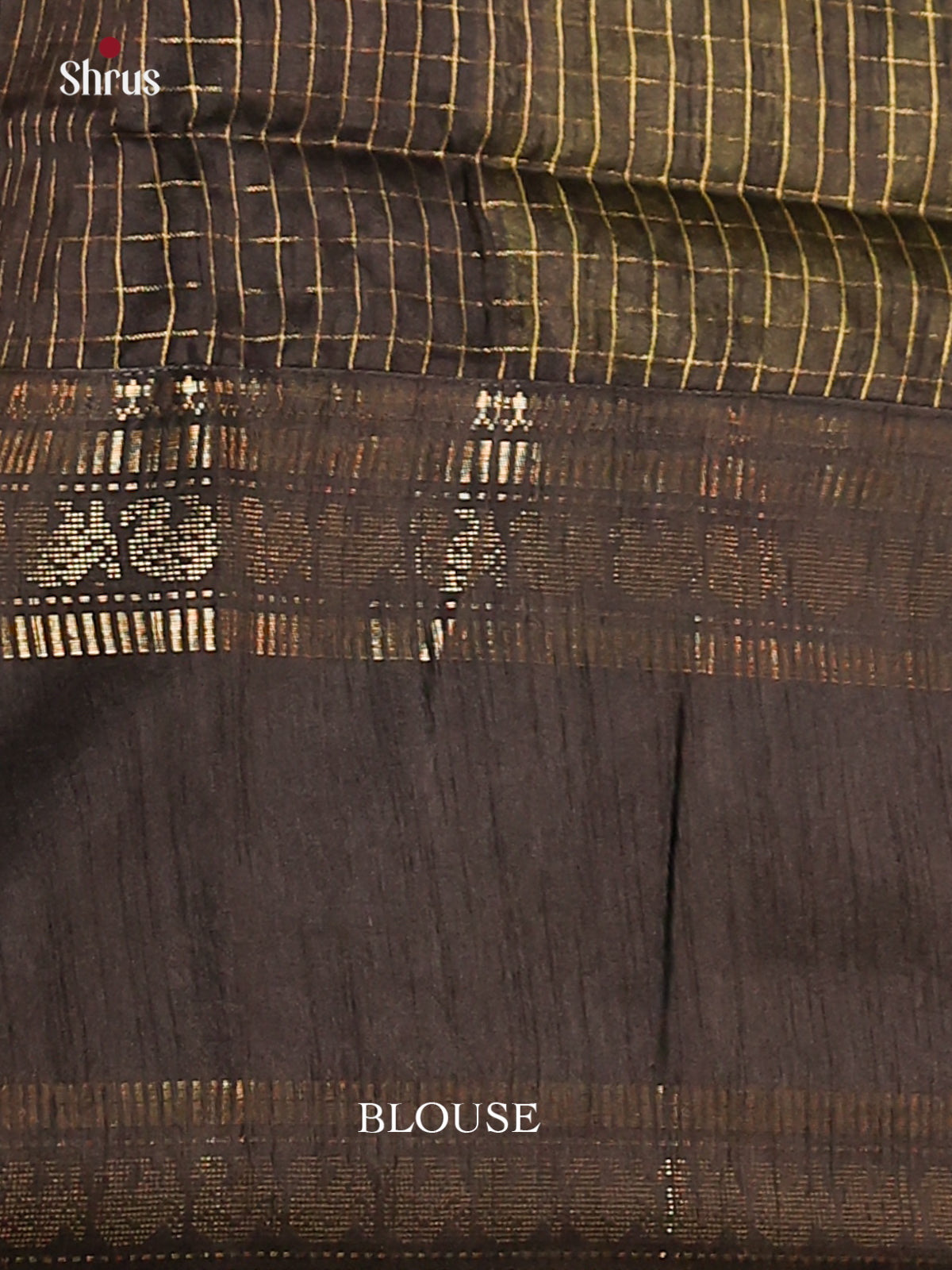 Green with Black- Semi Rawsilk Saree - Shop on Shrus.com