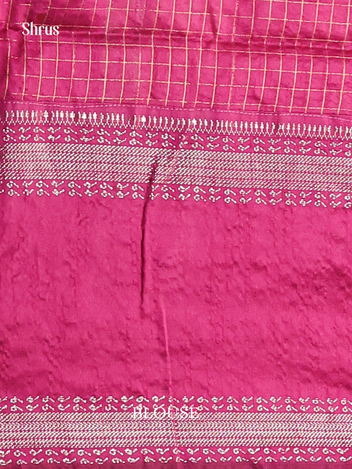 Pink with Majenta - Semi Rawsilk Saree - Shop on Shrus.com