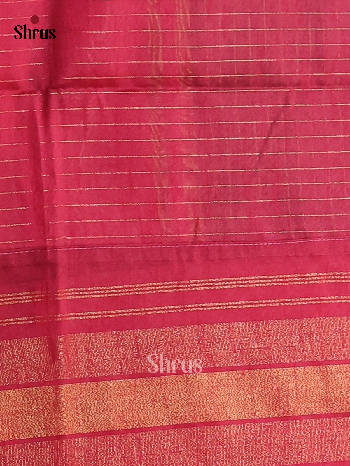 Green with Maroon - semi raw silk Saree - Shop on Shrus.com