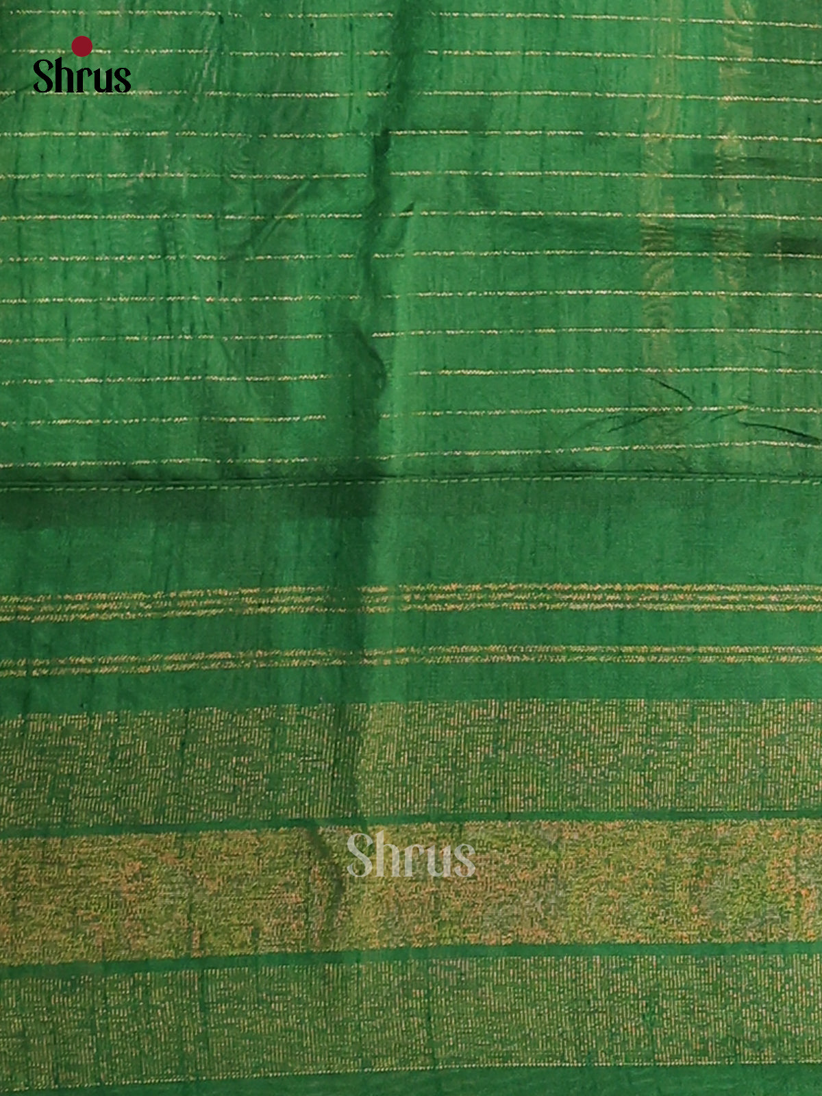 Brown with Green - semi raw silk Saree - Shop on Shrus.com