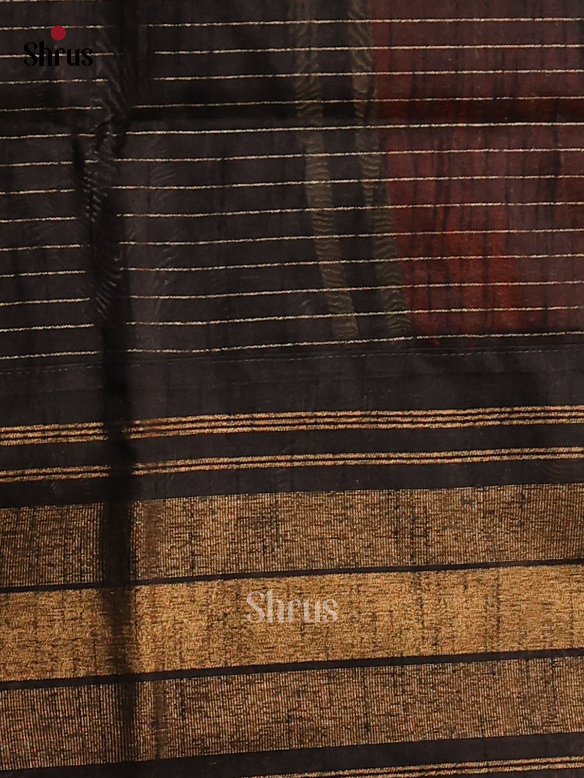 Orange with Black - semi raw silk Saree - Shop on Shrus.com