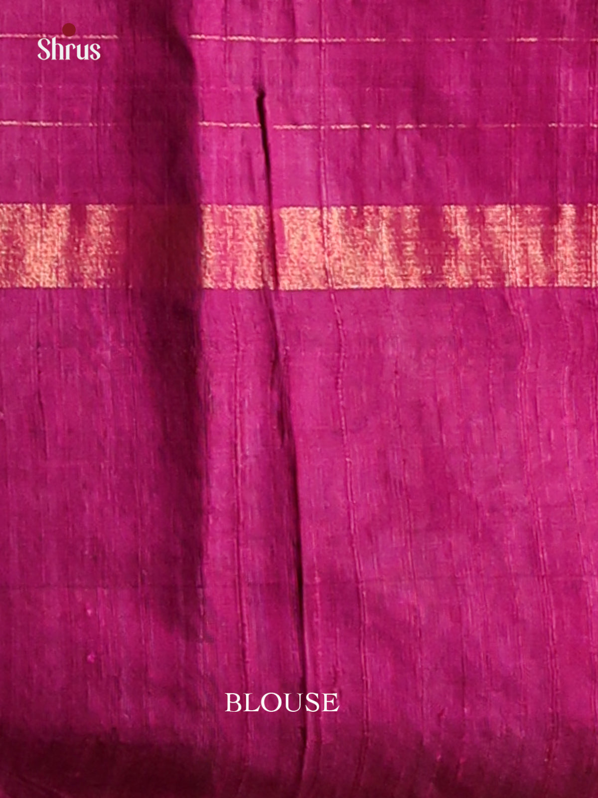 Beautiful Green Raw Silk Saree with zari checks , majenta brocade pallu - Shop on Shrus.com