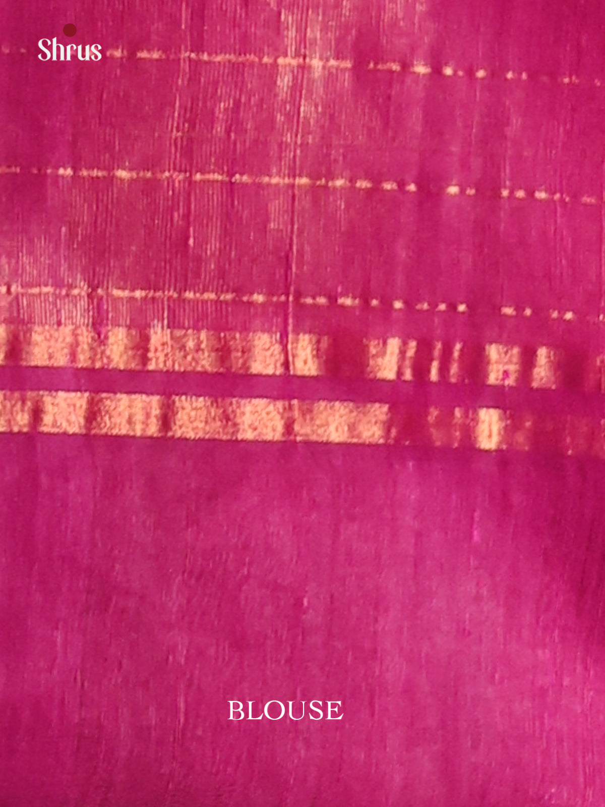 Shimmery Double Shaded Purple Raw Silk Saree with gold zari checks , contrast Majenta brocade pallu - Shop on Shrus.com