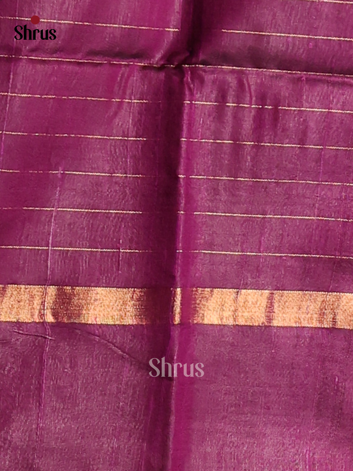 Vivacious Purple Raw Silk Saree with gold zari check , self brocade pallu - Shop on Shrus.com