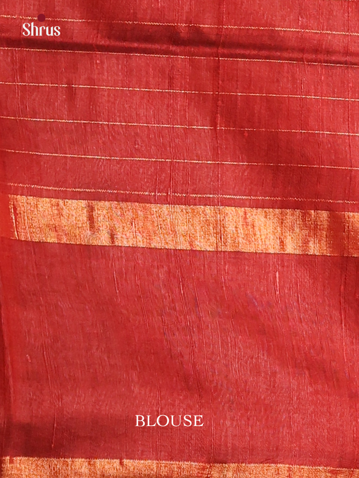 Rich Gold Raw Silk Saree with plain body , contrast maroon zari border - Shop on Shrus.com