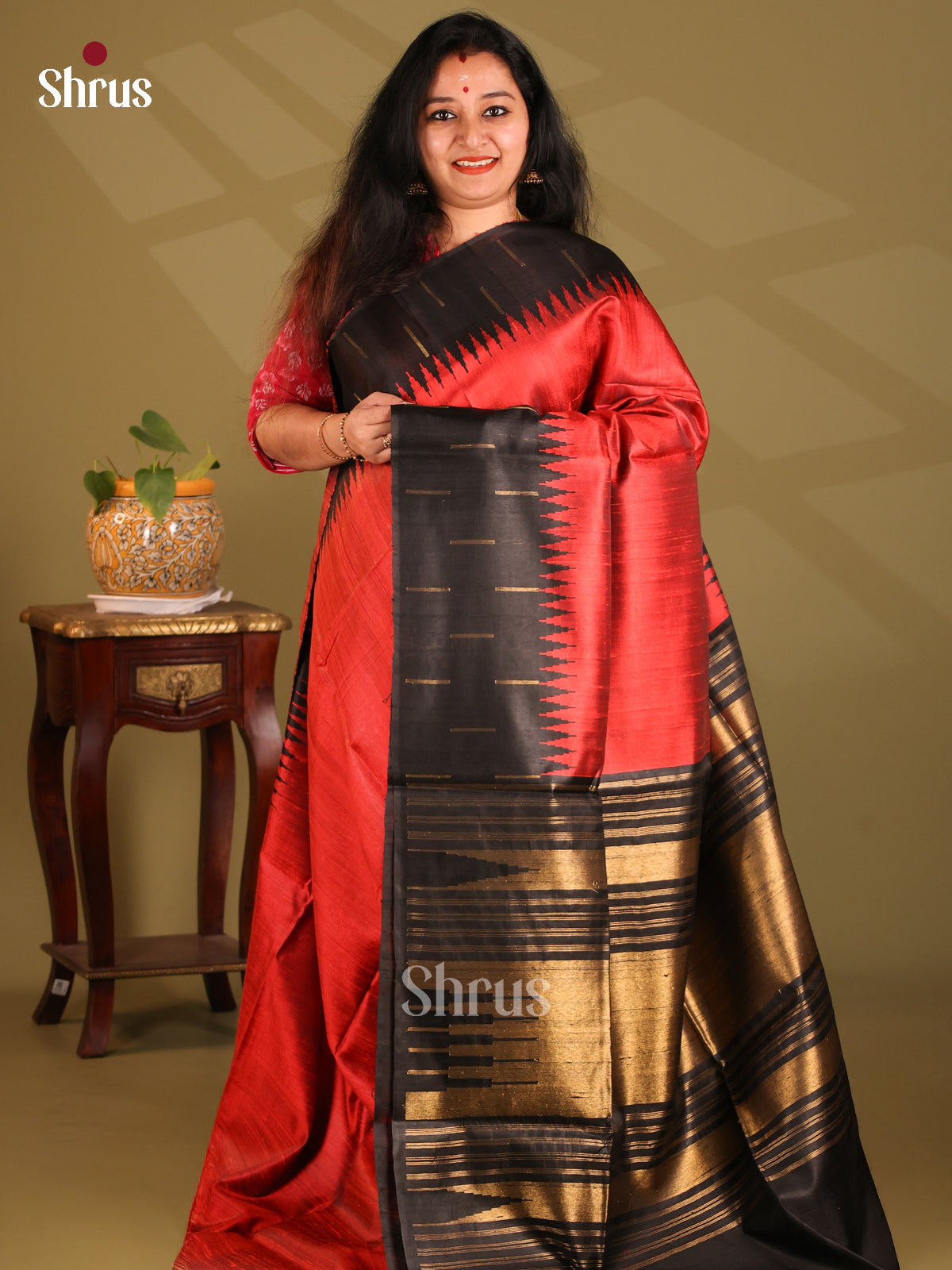 Beautiful Purple Raw Silk Saree with contrast brown zari floral brocade pallu