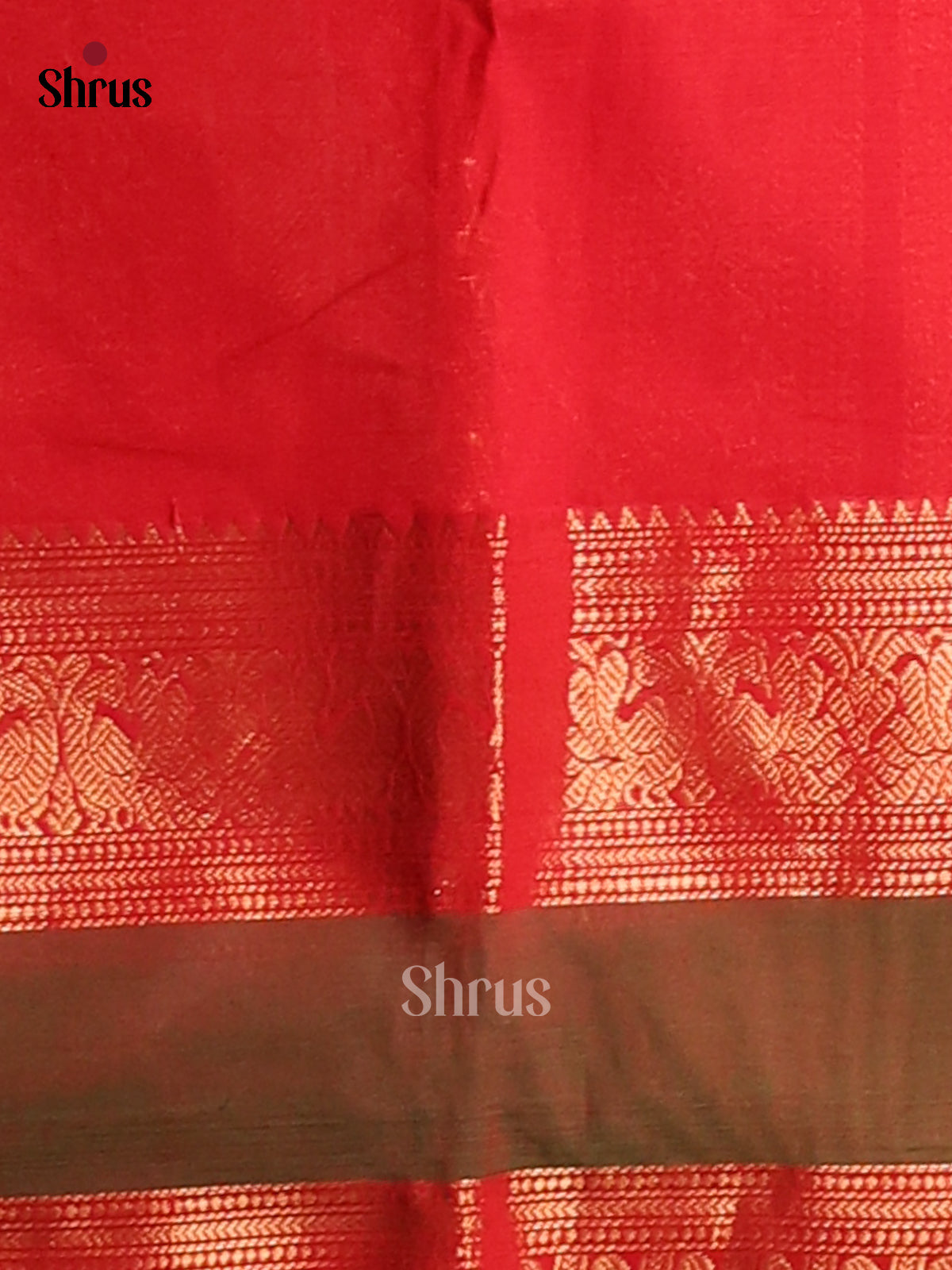 Red with Green- Chettinad Cotton Saree - Shop on Shrus.com