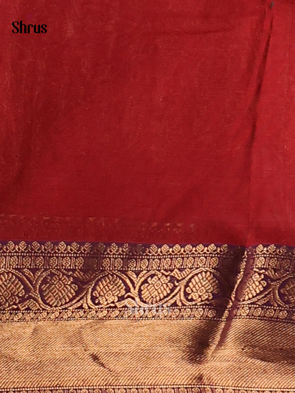 Red with Violet - Chettinad Cotton Saree - Shop on Shrus.com
