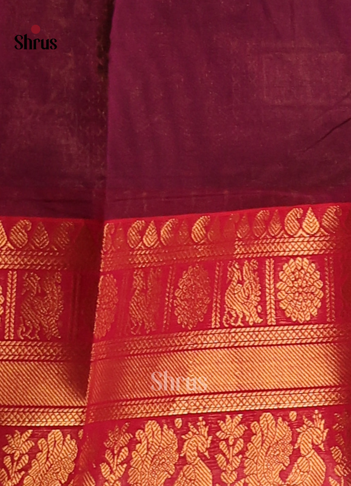 Purple with Red - Chettinad Cotton Saree - Shop on Shrus.com