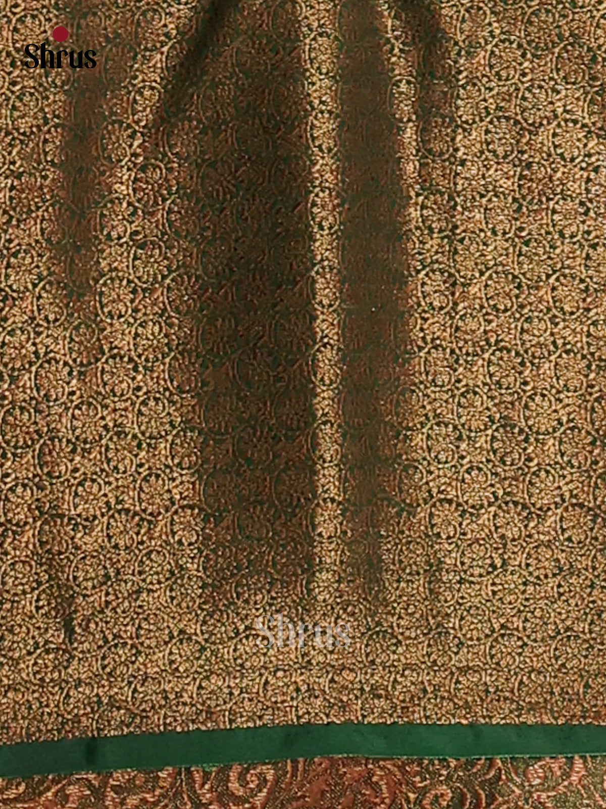 Red & Green - Semi Jute Saree - Shop on Shrus.com