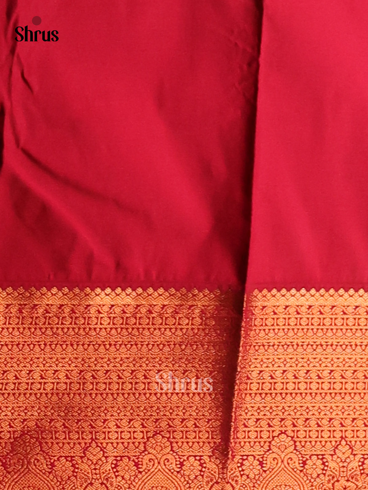 Lite green with Red- Semi Kanchipuram Saree - Shop on Shrus.com