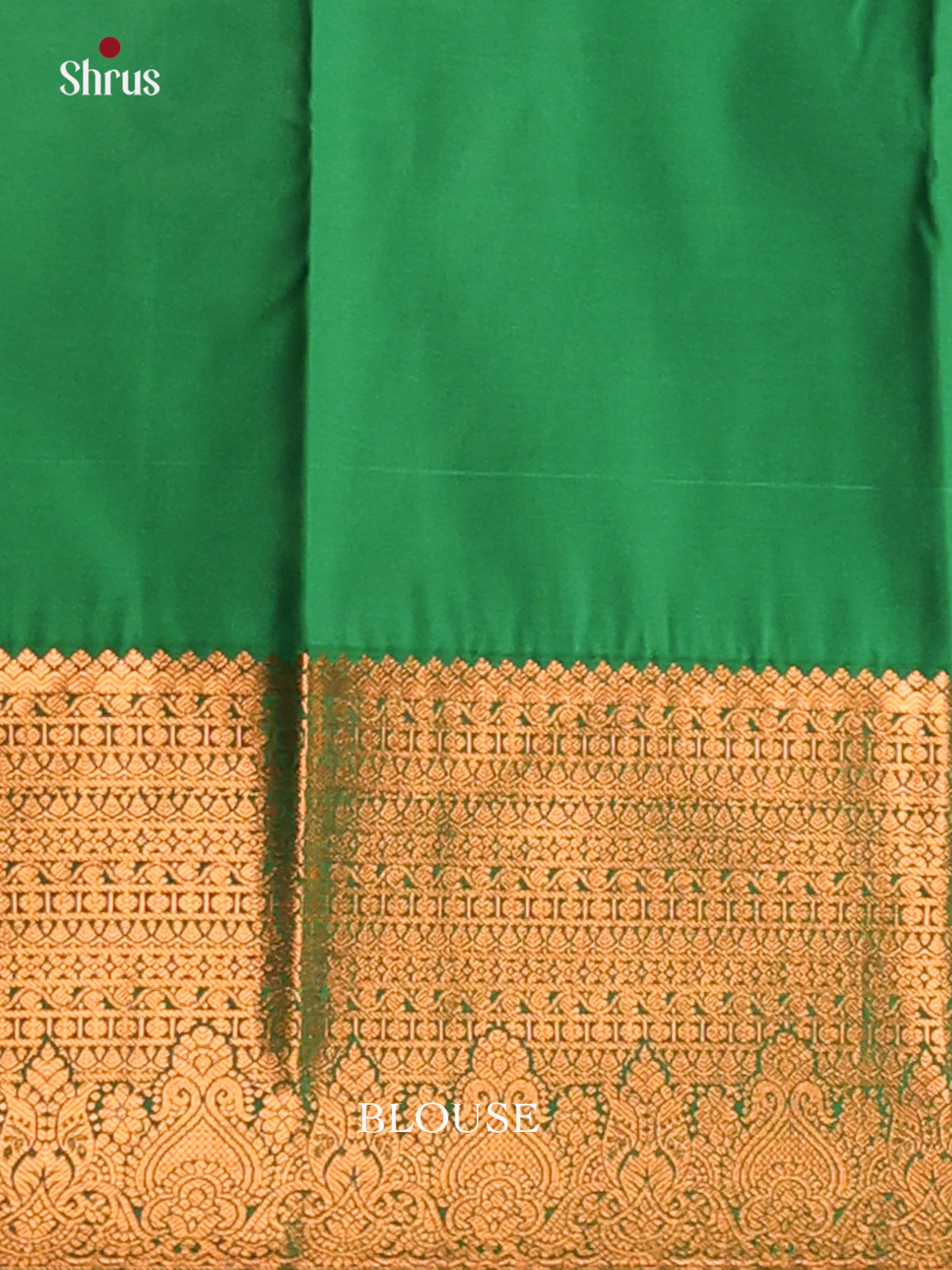 Orange with Green - Semi Kanchipuram Saree - Shop on Shrus.com