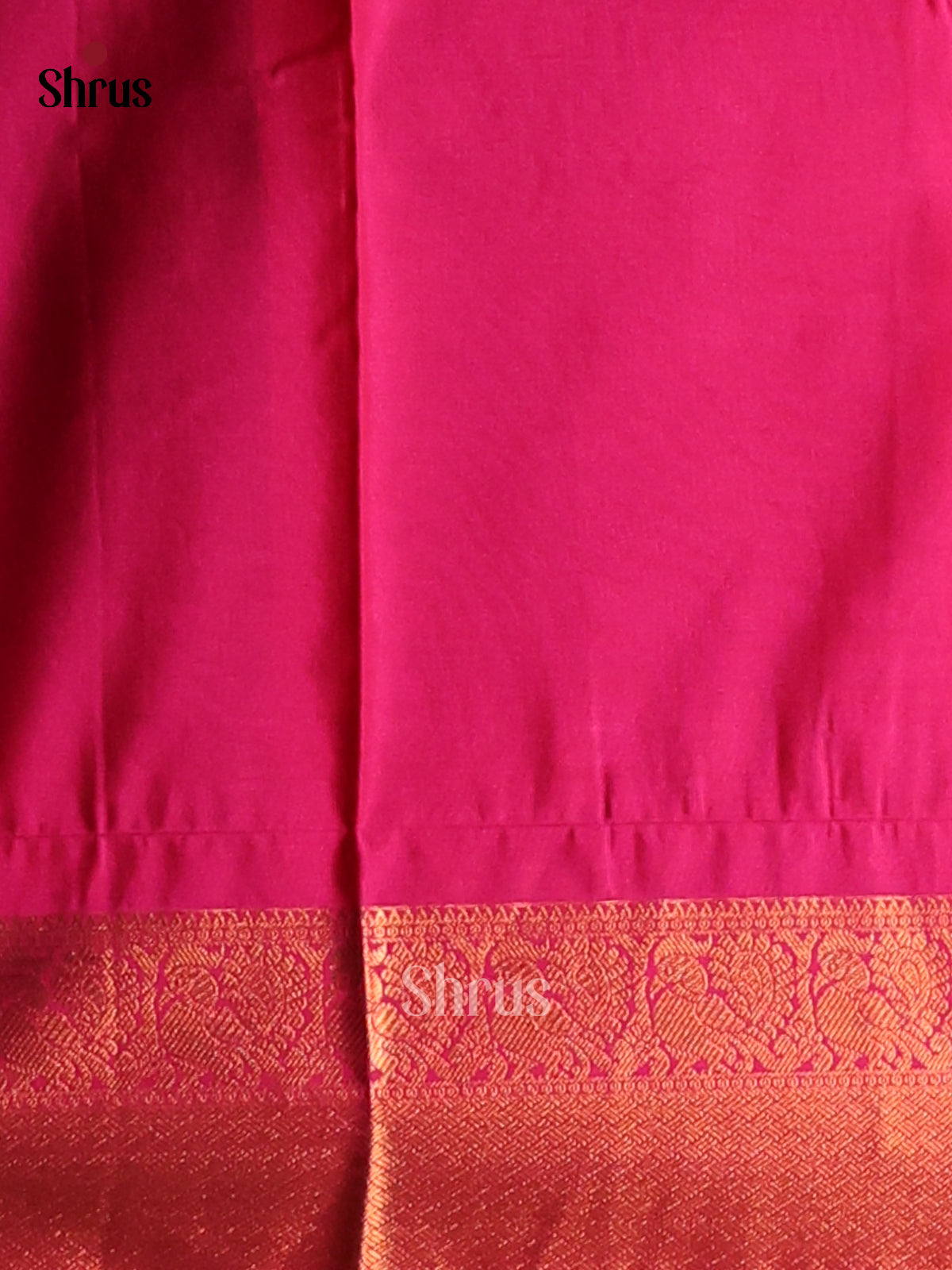 Blue with Pink- Semi Kanchipuram Saree - Shop on Shrus.com