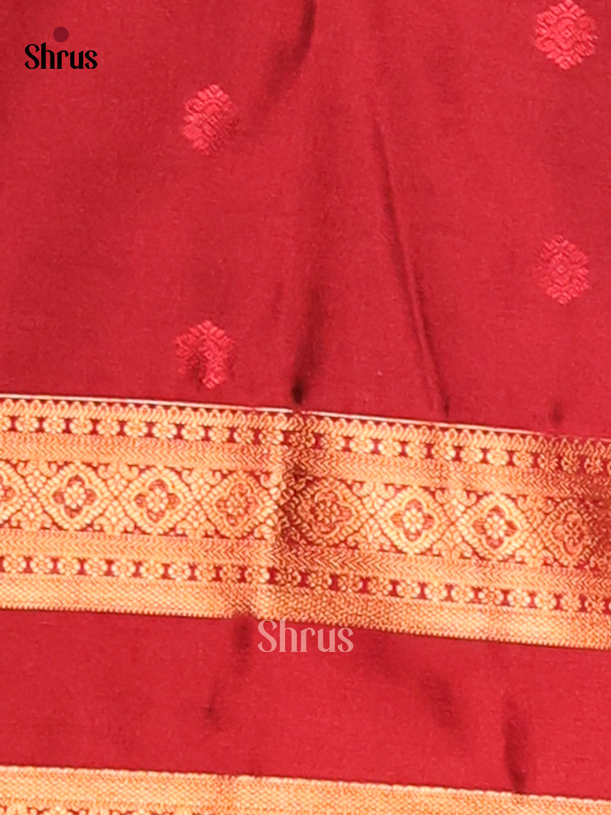 Green & Red - Semi Softsilk Saree - Shop on Shrus.com