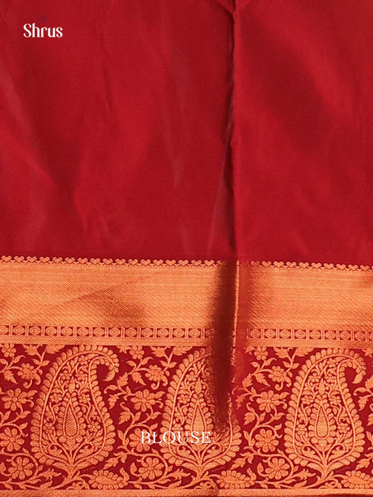 Peach with Maroon - Semi Kanchipuram Saree - Shop on Shrus.com