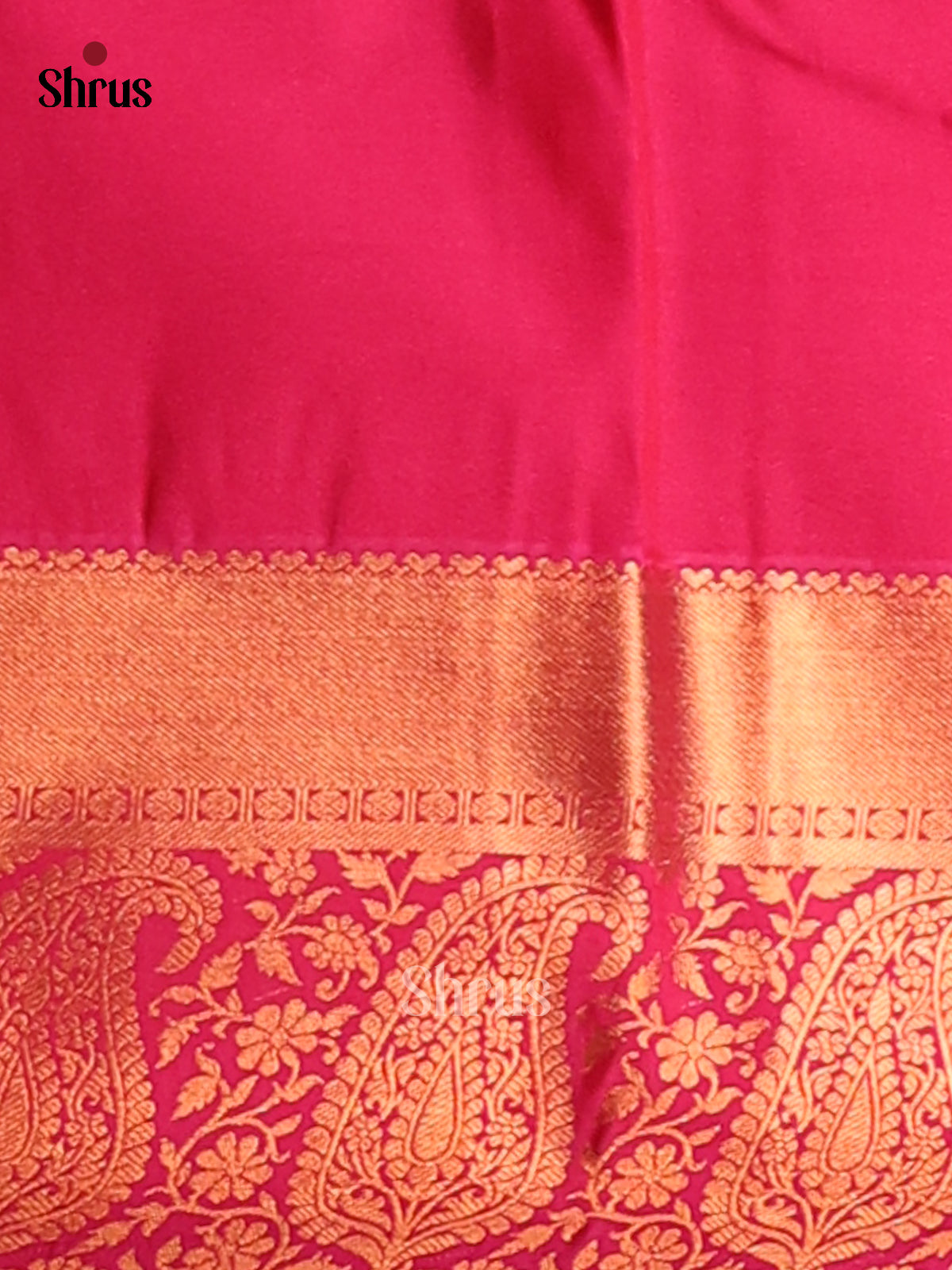 Pista Green with Pink- Semi Kanchipuram Saree - Shop on Shrus.com