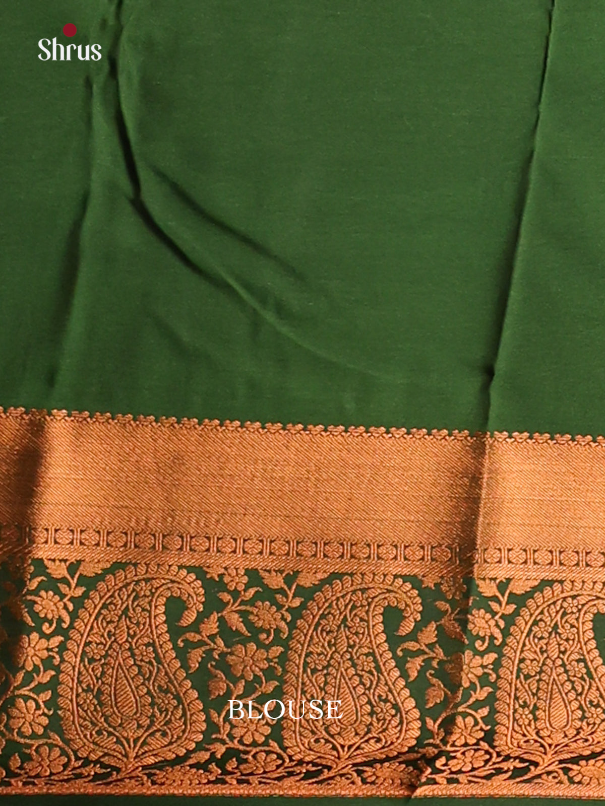 Yellow with Green - Semi Kanchipuram Saree - Shop on Shrus.com