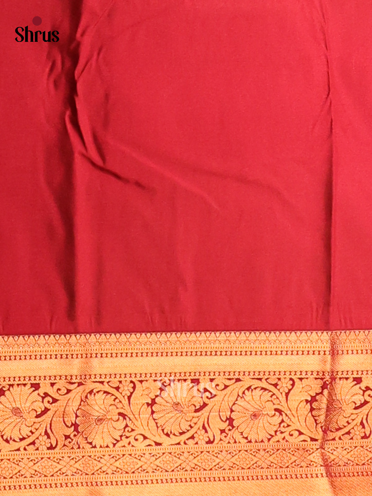 Green with Red- Semi Kanchipuram Saree - Shop on Shrus.com