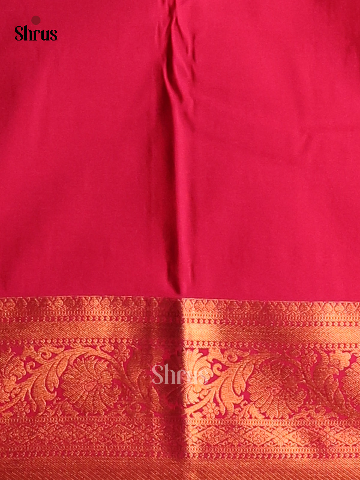 Green with Red- Semi Kanchipuram Saree - Shop on Shrus.com