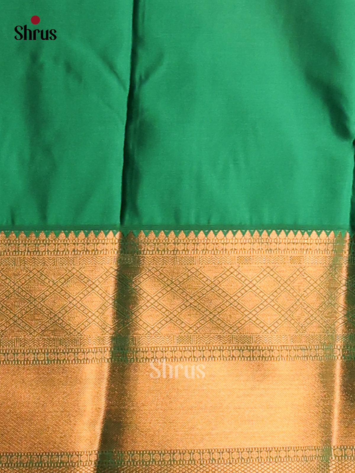 Blue with Green- Semi Kanchipuram Saree - Shop on Shrus.com