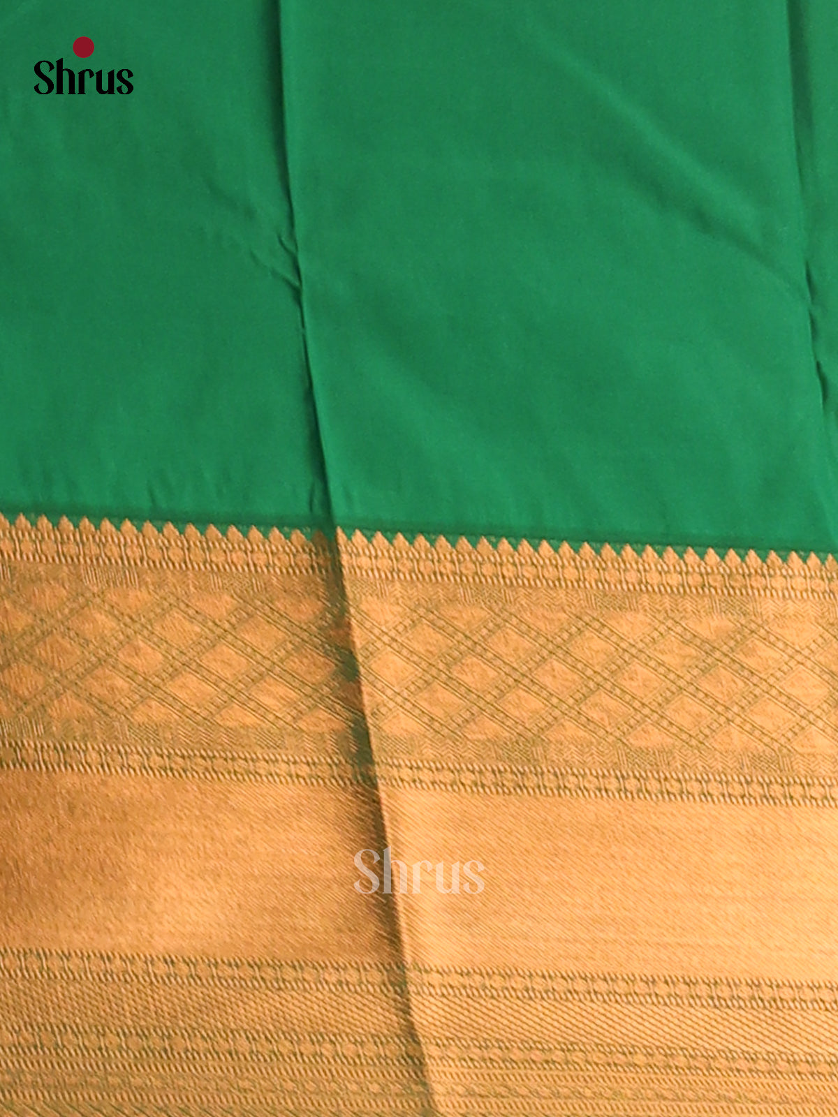 Violet with Green - semi Kanchipuram saree - Shop on Shrus.com