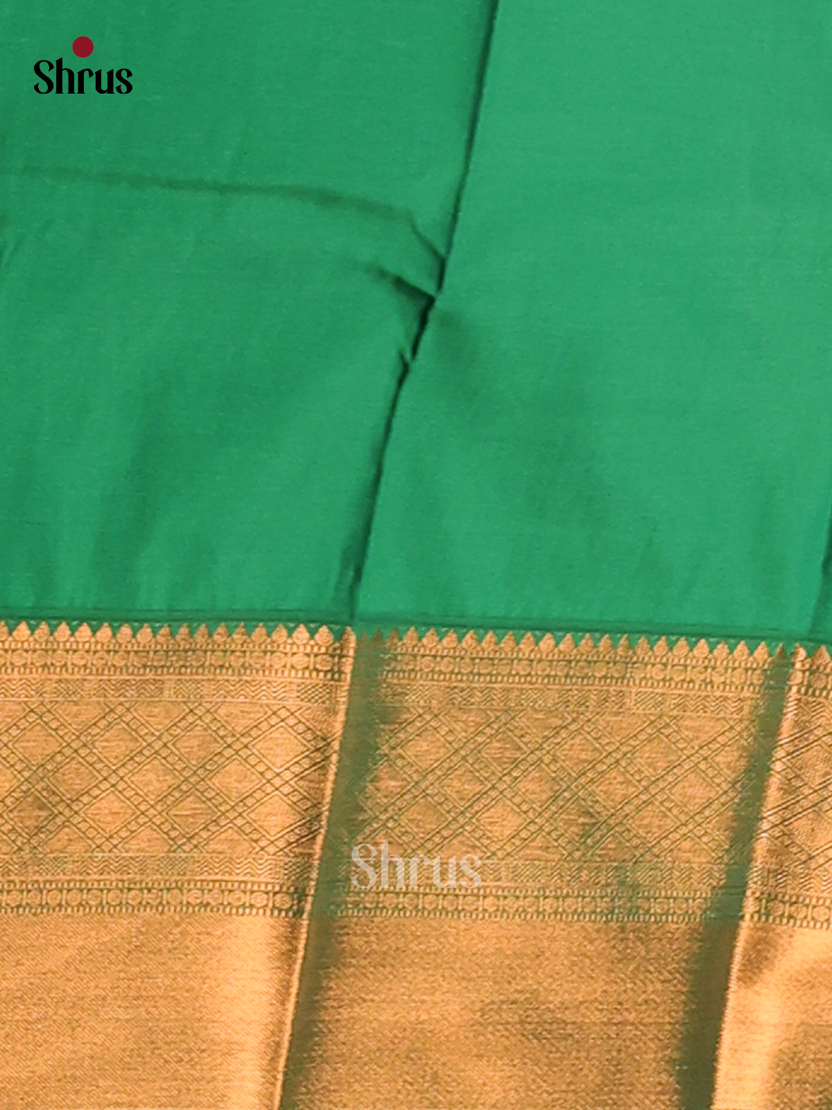 Orange with Green- Semi Kanchipuram Saree - Shop on Shrus.com