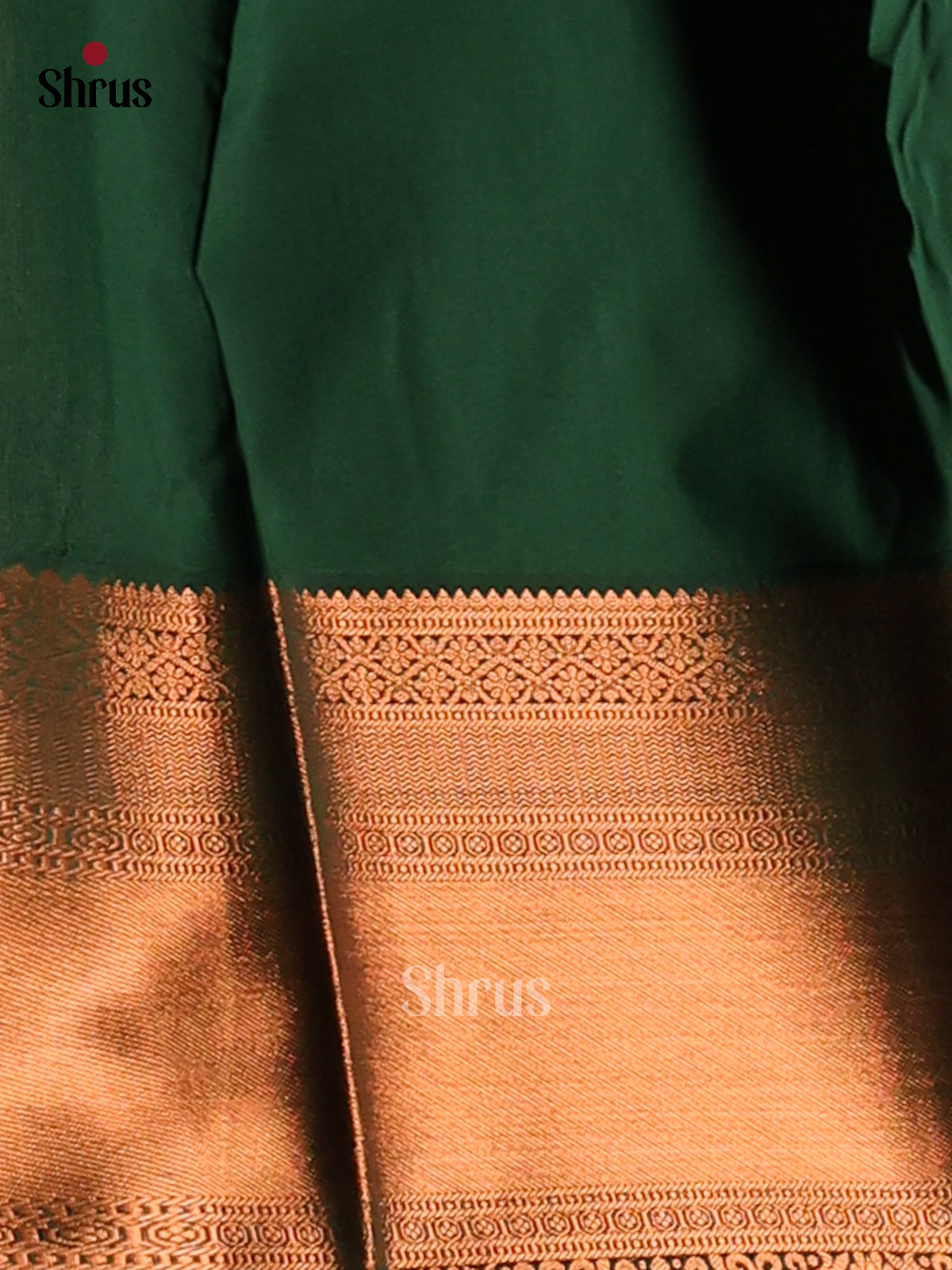 Orange with Green- Semi Kanchipuram Saree - Shop on Shrus.com