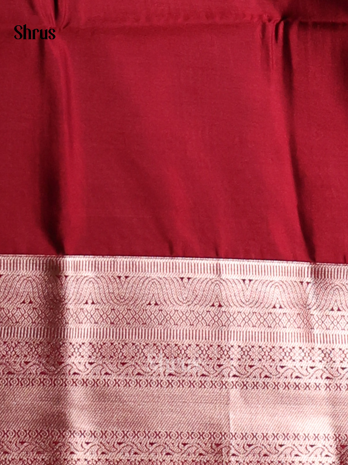 Green & Maroon- Semi Softsilk Saree - Shop on Shrus.com