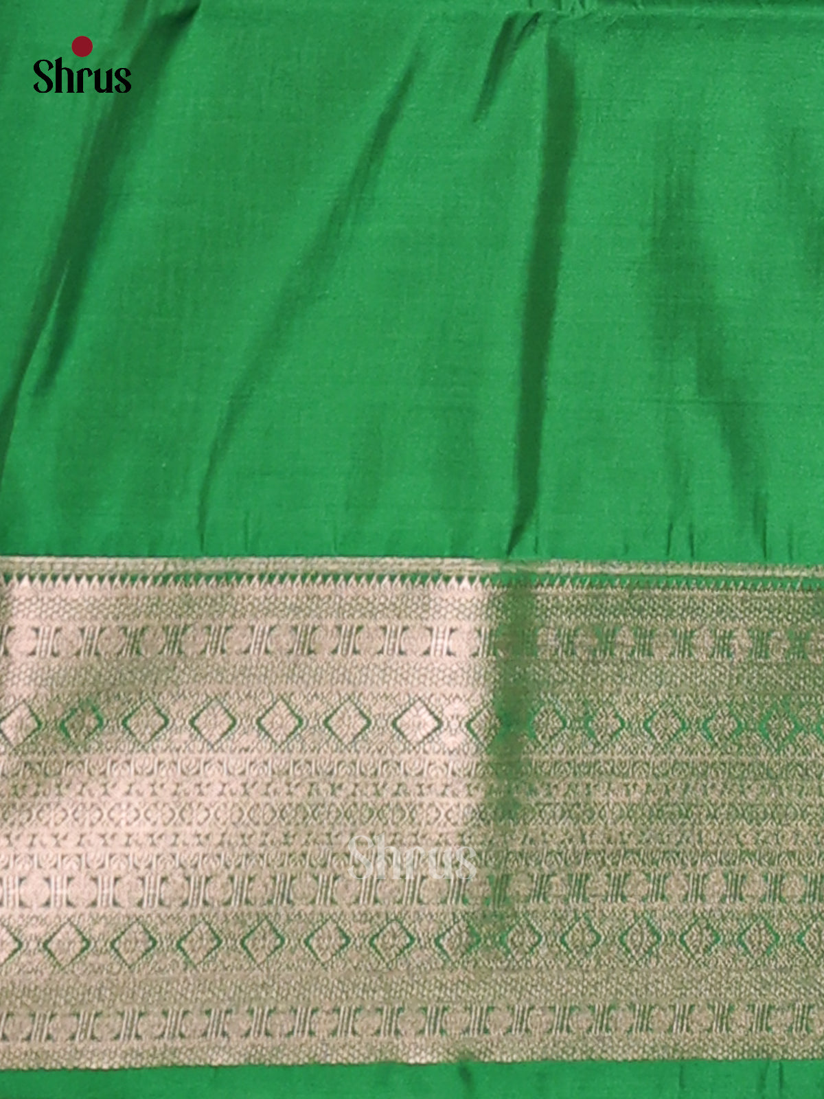 Orange & Green - Semi Softsilk Saree - Shop on Shrus.com