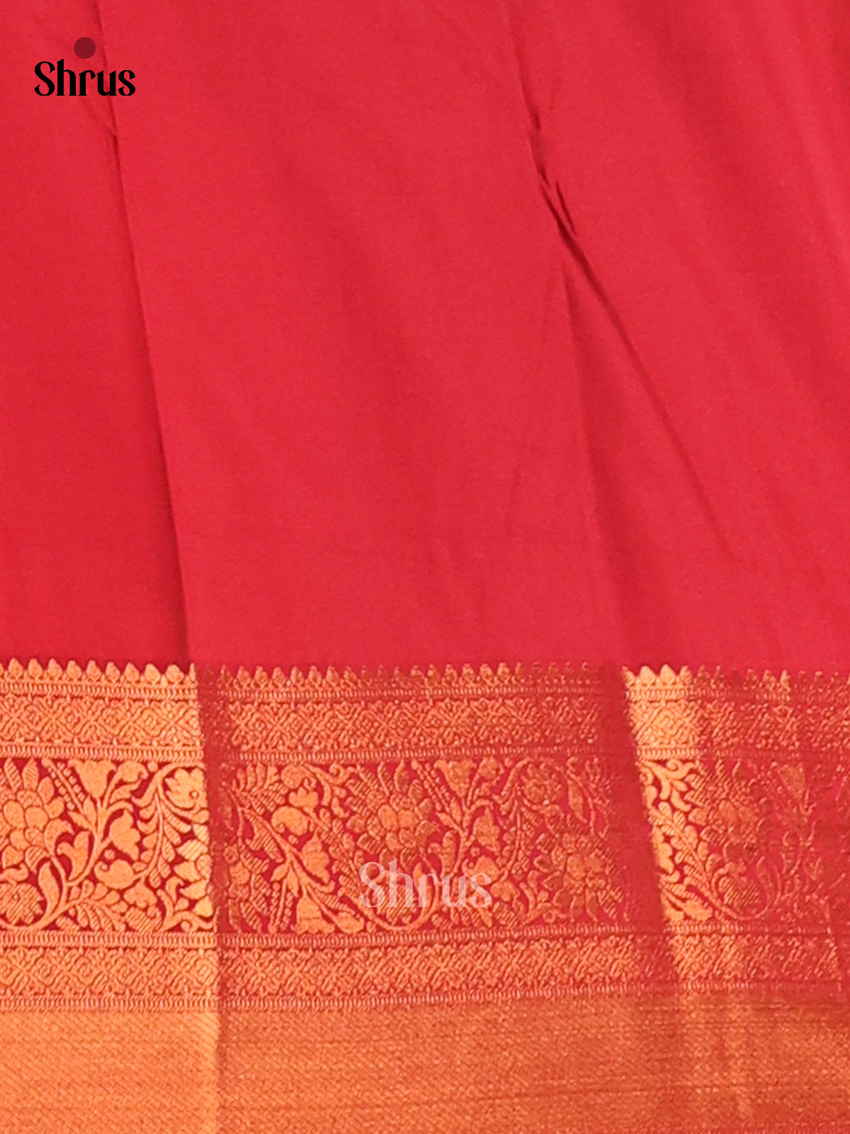 Green with Red - Semi Kanchipuram Saree - Shop on Shrus.com
