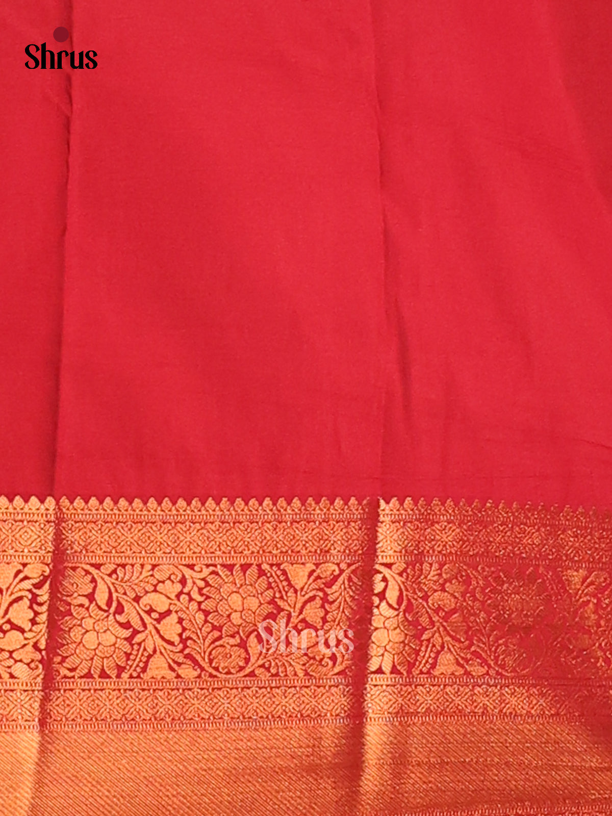 Green with Red- Semi Kanchipuram Saree - Shop on Shrus.com