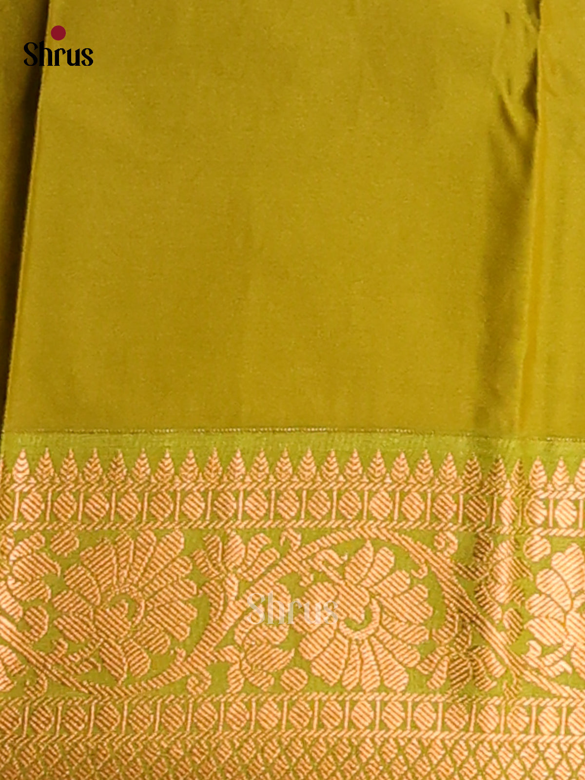 Orange with Green- Semi Kanchipuram Saree - Shop on Shrus.com