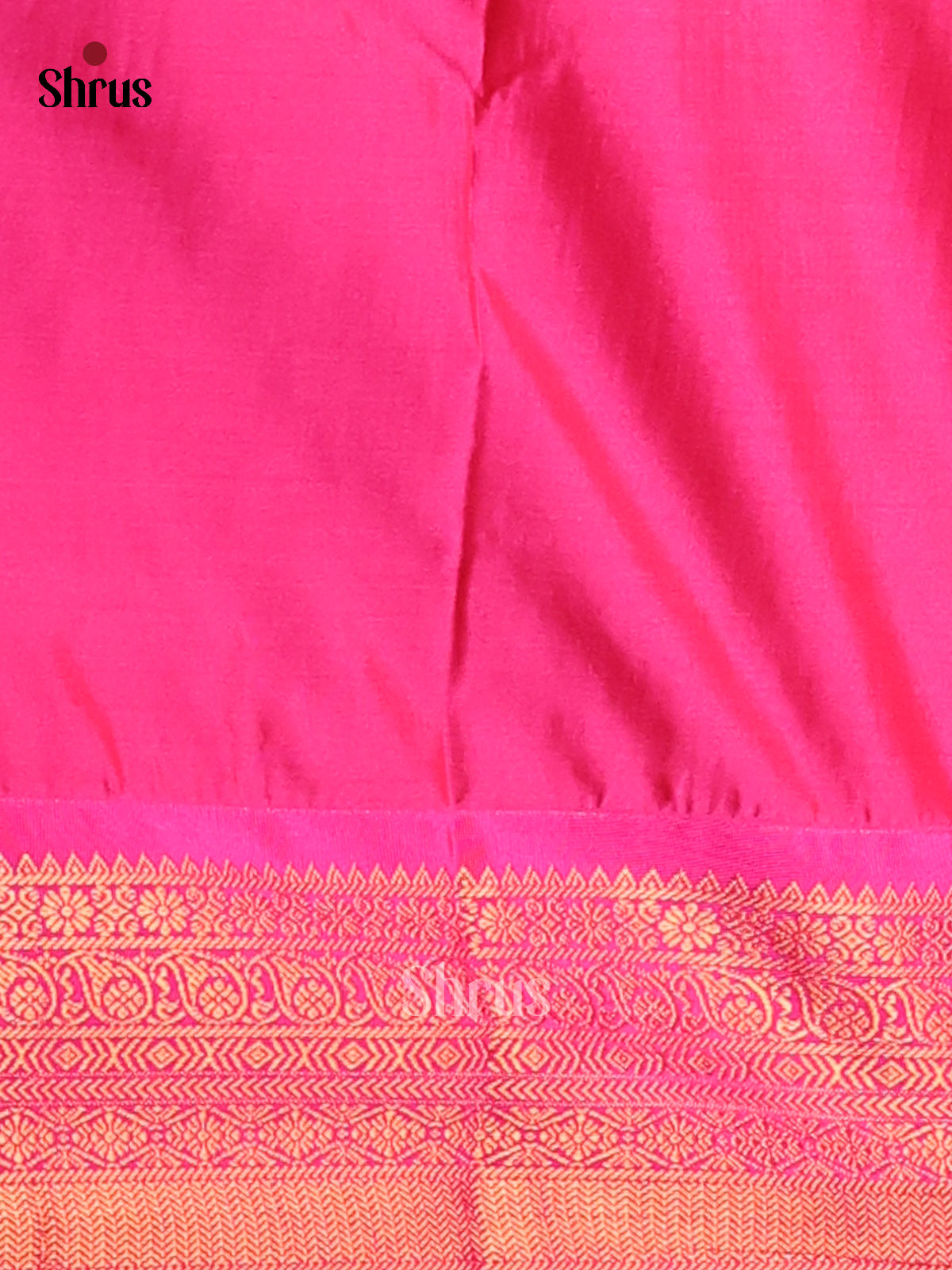 Blue with Pink - Semi Kanchipuram Saree - Shop on Shrus.com