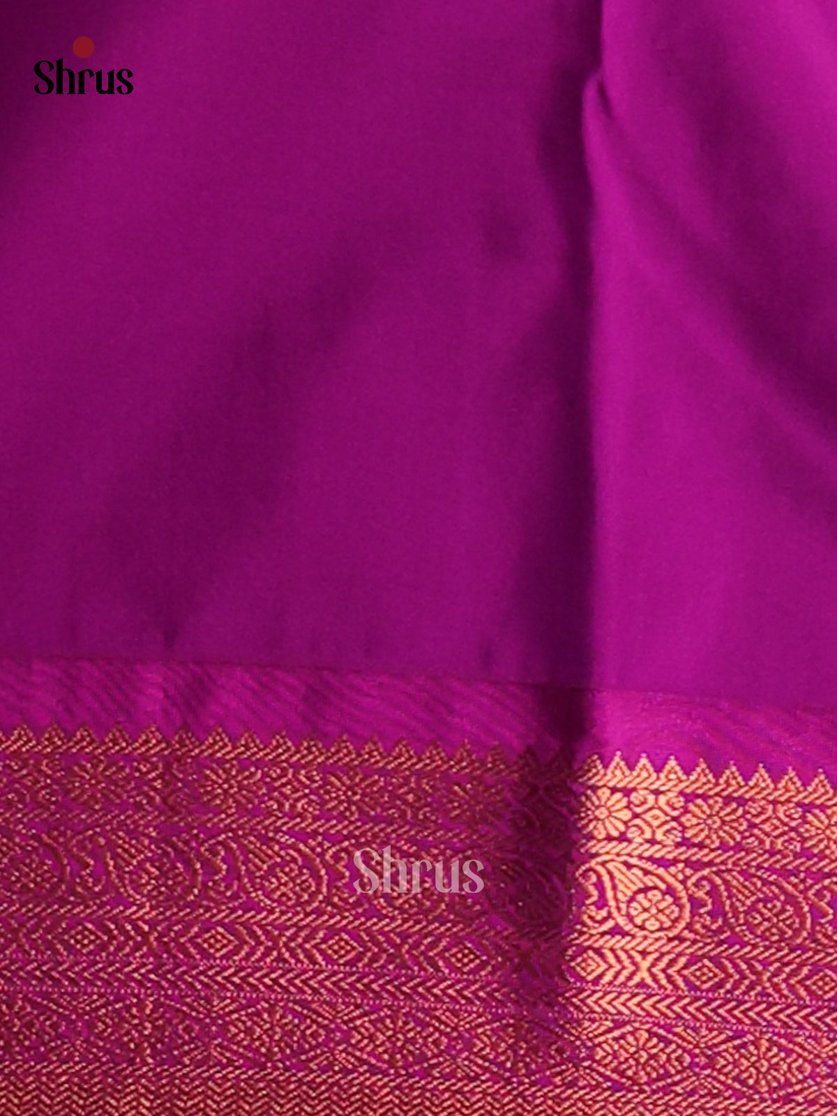 Green with Majenta - Semi Kanchipuram Saree - Shop on Shrus.com