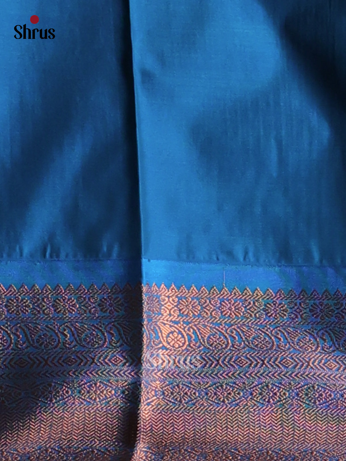Mathulir Green with Blue- Semi Kanchipuram Saree - Shop on Shrus.com