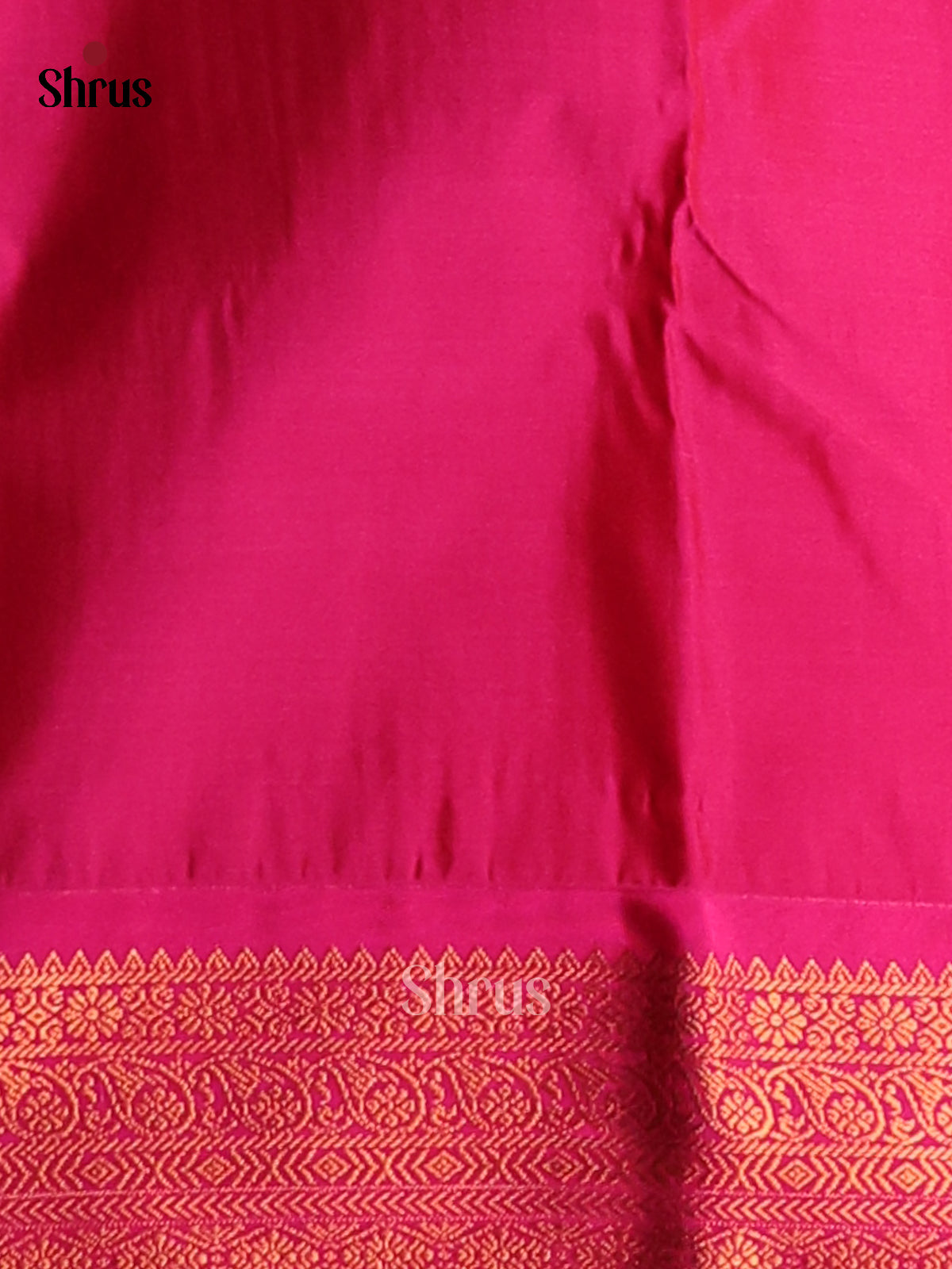 Pastel Blue with Pink - Semi Kanchipuram Saree - Shop on Shrus.com